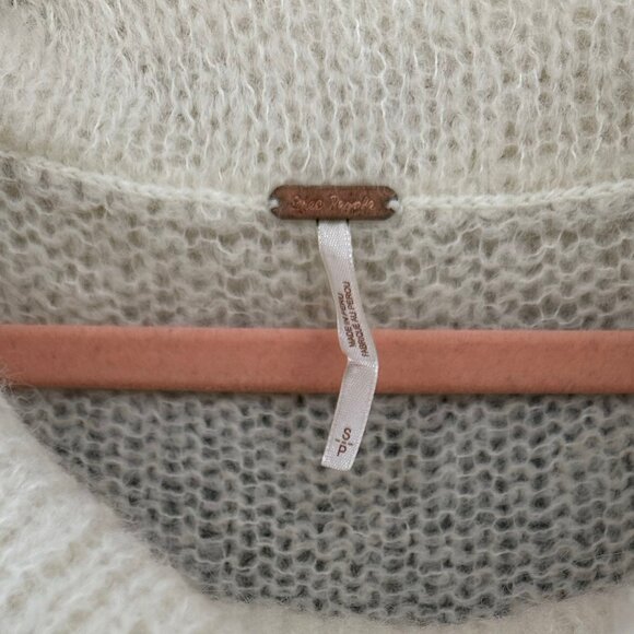 Free People Oversized ‘Ophelia’ Cowl Neck Alpaca Sweater, Ivory, S - Picture 3 of 5